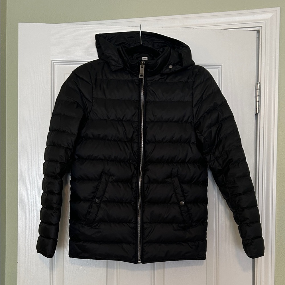 Burberry Kids Black Hooded Duck Down Jacket